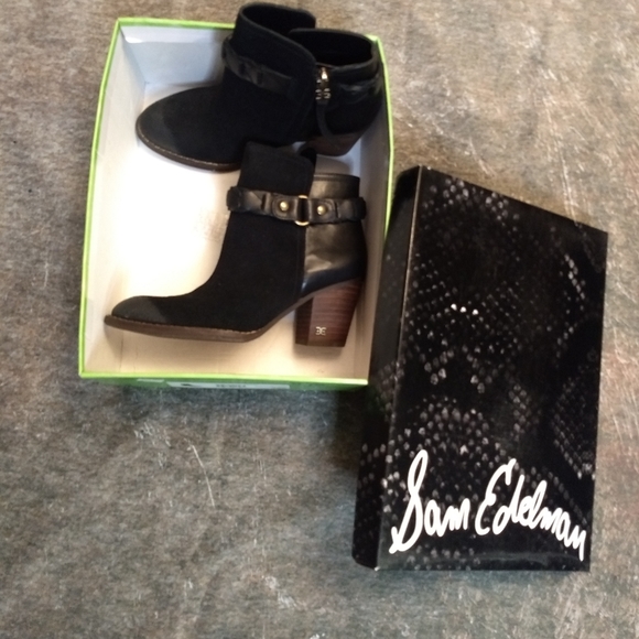 NEW! Sam Edelman Minetta Leather Booties Boots Size 5 - Picture 1 of 7